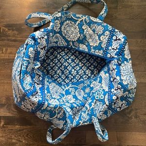 Vera Bradley large duffel bag, blue and white.